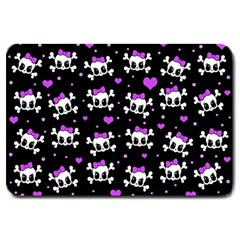 Cute Skull Large Doormat  by Valentinaart