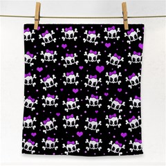 Cute Skull Face Towel by Valentinaart