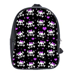 Cute Skull School Bags(large)  by Valentinaart