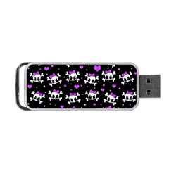 Cute Skull Portable Usb Flash (two Sides) by Valentinaart