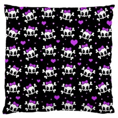 Cute Skull Large Flano Cushion Case (one Side) by Valentinaart