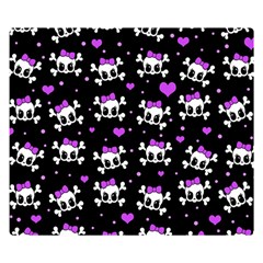 Cute Skull Double Sided Flano Blanket (small)  by Valentinaart