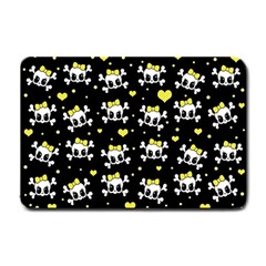 Cute Skull Small Doormat  by Valentinaart