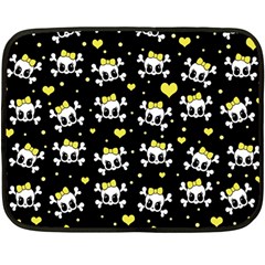 Cute Skull Double Sided Fleece Blanket (mini)  by Valentinaart