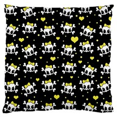 Cute Skull Large Cushion Case (two Sides) by Valentinaart