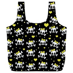 Cute Skull Full Print Recycle Bags (l)  by Valentinaart