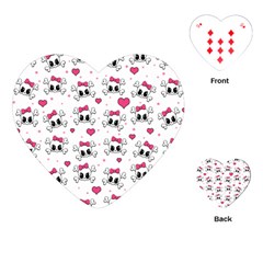 Cute Skull Playing Cards (heart)  by Valentinaart