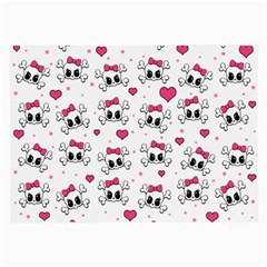 Cute Skull Large Glasses Cloth (2-side) by Valentinaart