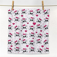 Cute Skull Face Towel by Valentinaart