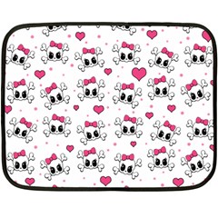 Cute Skull Fleece Blanket (mini) by Valentinaart