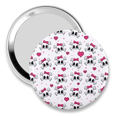 Cute Skull 3  Handbag Mirrors by Valentinaart