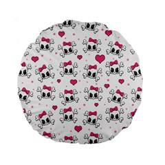 Cute Skull Standard 15  Premium Round Cushions by Valentinaart