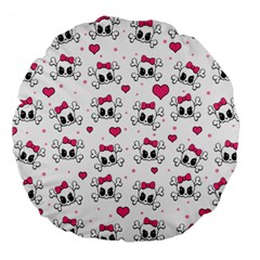 Cute Skull Large 18  Premium Round Cushions by Valentinaart