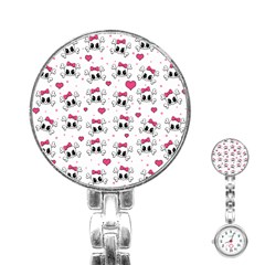 Cute Skull Stainless Steel Nurses Watch by Valentinaart