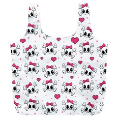 Cute Skull Full Print Recycle Bags (l)  by Valentinaart