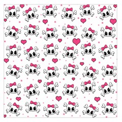 Cute Skull Large Satin Scarf (square) by Valentinaart