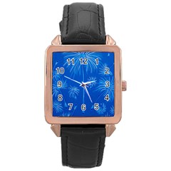 Floating Rose Gold Leather Watch  by dawnsiegler