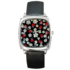 Sixties Flashback Square Metal Watch by dawnsiegler