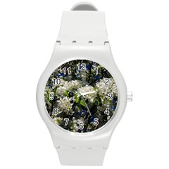 Floral Skies 2 Round Plastic Sport Watch (m)