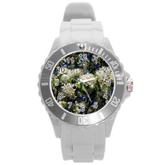 Floral Skies 2 Round Plastic Sport Watch (l)