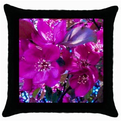 Pretty In Fuchsia Throw Pillow Case (black) by dawnsiegler