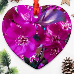 Pretty In Fuchsia Heart Ornament (Two Sides)