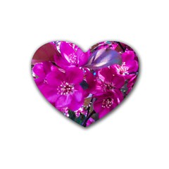 Pretty In Fuchsia Rubber Coaster (Heart) 