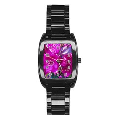 Pretty In Fuchsia Stainless Steel Barrel Watch