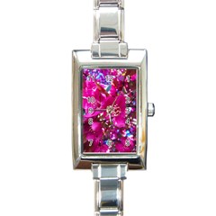 Pretty In Fuchsia 2 Rectangle Italian Charm Watch by dawnsiegler