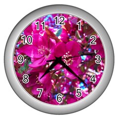 Pretty In Fuchsia 2 Wall Clocks (silver) 