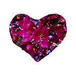 Pretty In Fuchsia 2 Standard 16  Premium Heart Shape Cushions Back