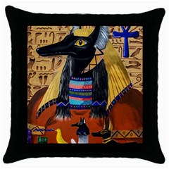 Anubis Throw Pillow Case (black) by dawnsiegler