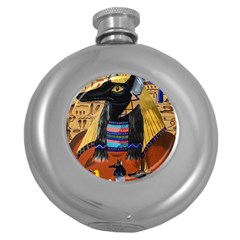 Anubis Round Hip Flask (5 Oz) by dawnsiegler