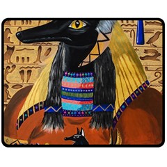 Anubis Double Sided Fleece Blanket (medium)  by dawnsiegler