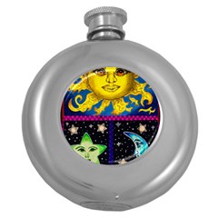 Celestial Skies Round Hip Flask (5 Oz) by dawnsiegler