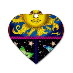 Celestial Skies Dog Tag Heart (two Sides) by dawnsiegler