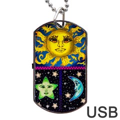 Celestial Skies Dog Tag Usb Flash (one Side) by dawnsiegler