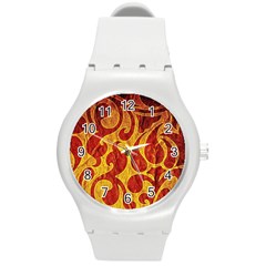 Abstract Pattern Round Plastic Sport Watch (M)