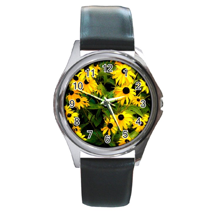 Walking Through Sunshine Round Metal Watch