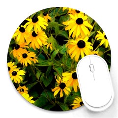 Walking Through Sunshine Round Mousepads by dawnsiegler