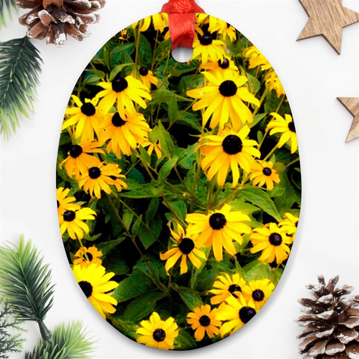 Walking Through Sunshine Oval Ornament (Two Sides)