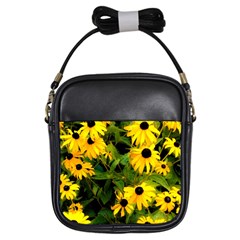 Walking Through Sunshine Girls Sling Bags by dawnsiegler