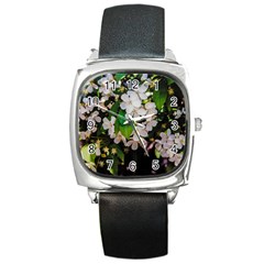 Tree Blossoms Square Metal Watch by dawnsiegler