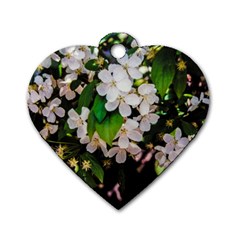 Tree Blossoms Dog Tag Heart (one Side) by dawnsiegler