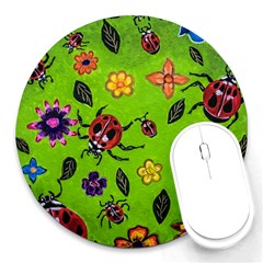 Lucky Ladies Round Mousepads by dawnsiegler