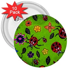 Lucky Ladies 3  Buttons (10 Pack)  by dawnsiegler