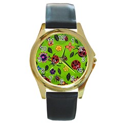 Lucky Ladies Round Gold Metal Watch