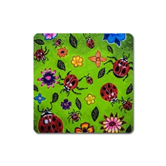 Lucky Ladies Square Magnet by dawnsiegler