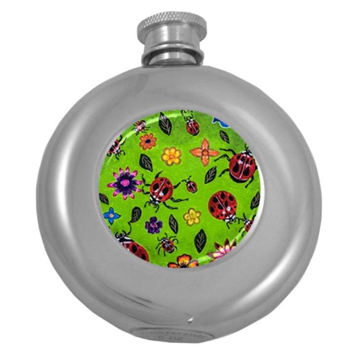 Lucky Ladies Round Hip Flask (5 oz)