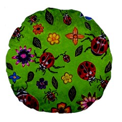 Lucky Ladies Large 18  Premium Flano Round Cushions by dawnsiegler